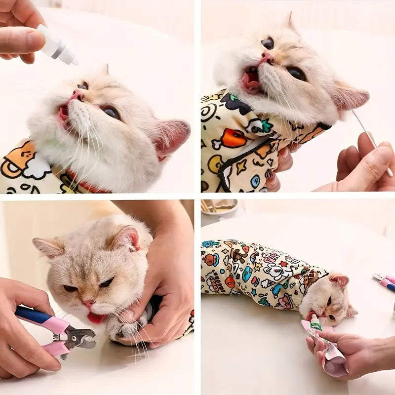 Cat Wrap Towel for Grooming – Anti-Scratch